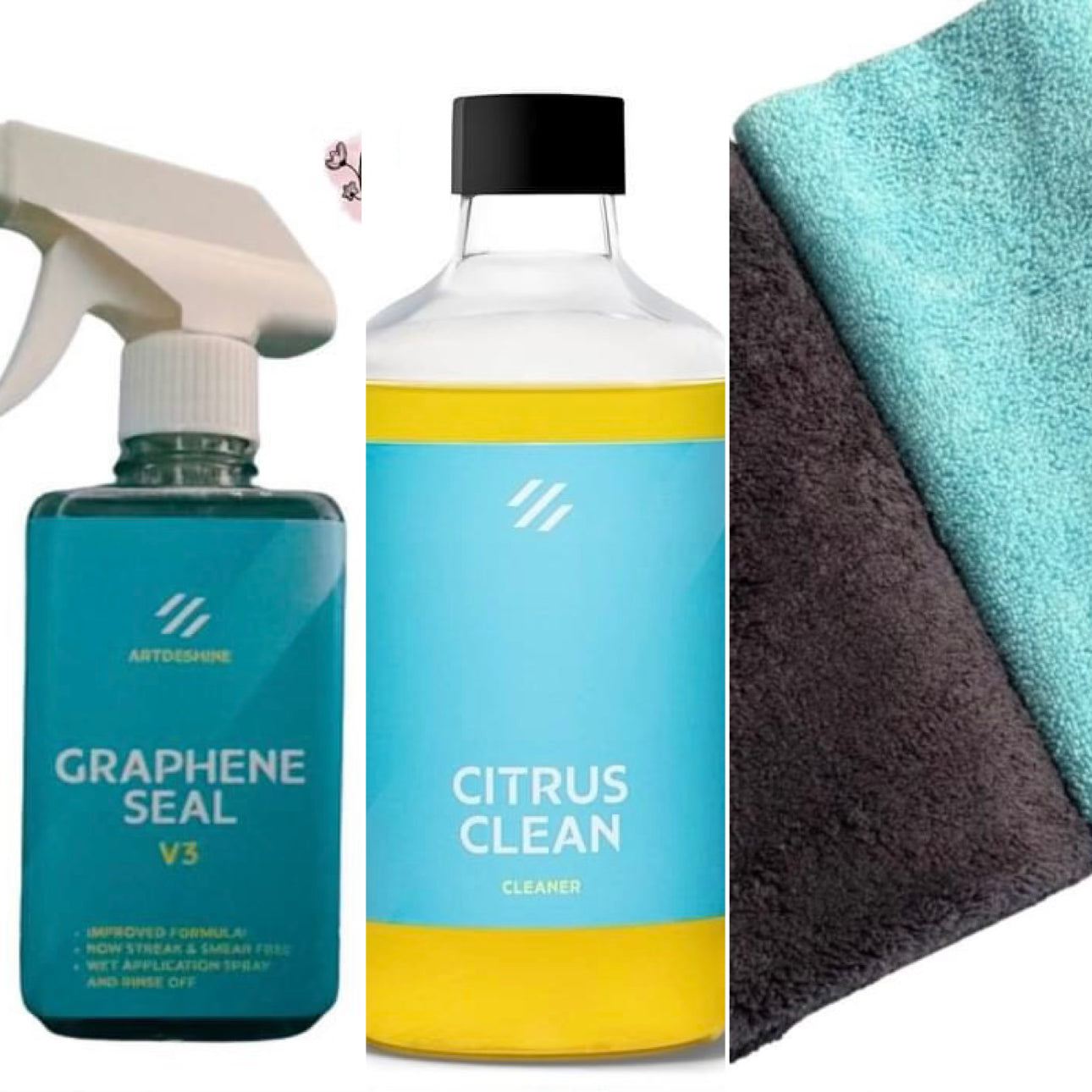 Auto Essentials Bundle (1 GSeal, 1 Citrus Clean, 1 set Towel)